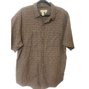 Territory Ahead brown button down short sleeve shirt sz xl